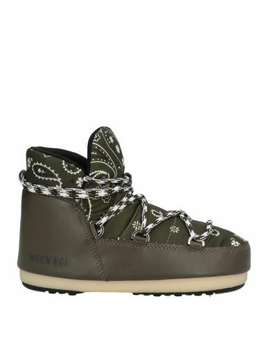 Alanui Woman Ankle boots Military green Textile fibers Cover