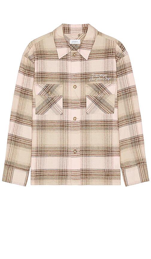 SATURDAYS NYC Driessen Flannel Overshirt in Pink Cover