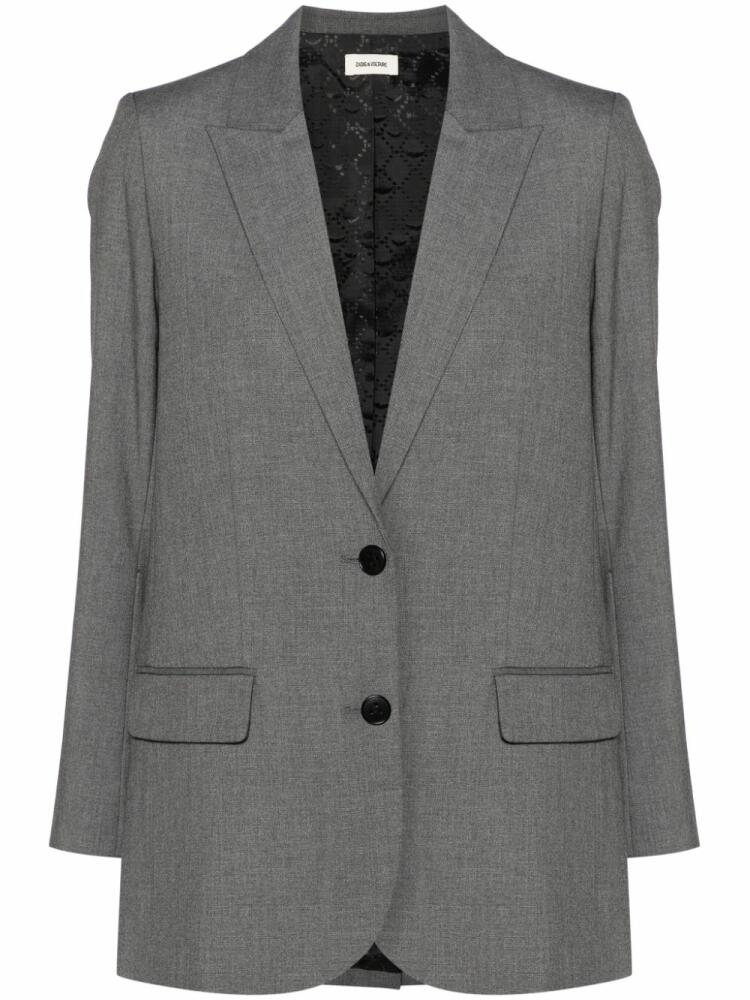 Zadig&Voltaire rhinestone-slogan blazer - Grey Cover