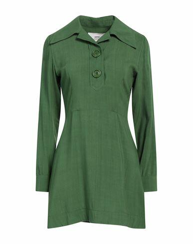 Ami Alexandre Mattiussi Woman Mini dress Green Viscose, Silk Cover