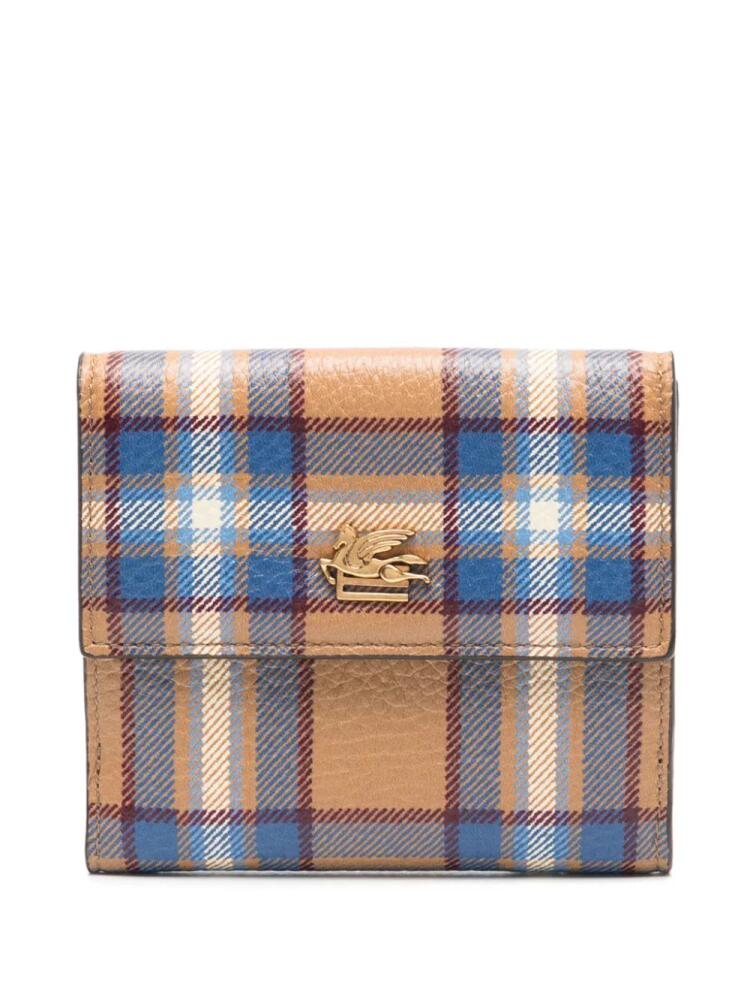 ETRO tartan-check leather wallet - Brown Cover