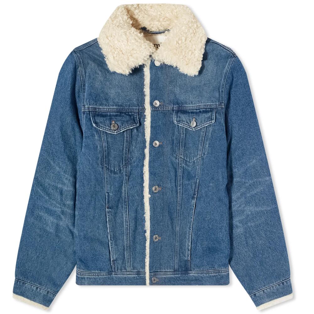 AMI Paris AMI Trucker Lined Jacket in Denim Cover