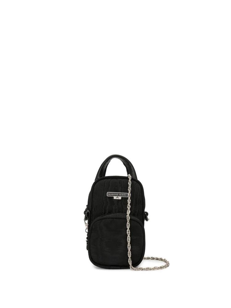 Marine Serre logo plaque crossbody bag - Black Cover