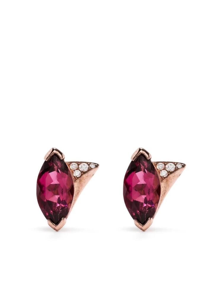 Shaun Leane 18kt rose gold tourmaline diamond earrings - Pink Cover