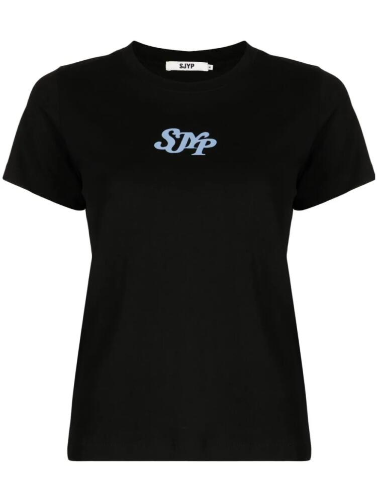 SJYP logo-print cotton T-shirt - Black Cover