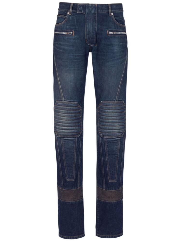 Balmain denim biker jeans - Blue Cover