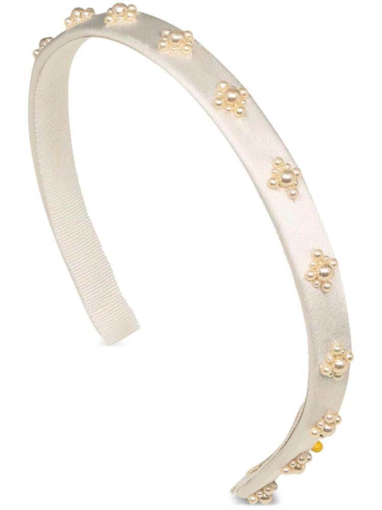 Jennifer Behr Mare pearl-detailing headband - Neutrals Cover