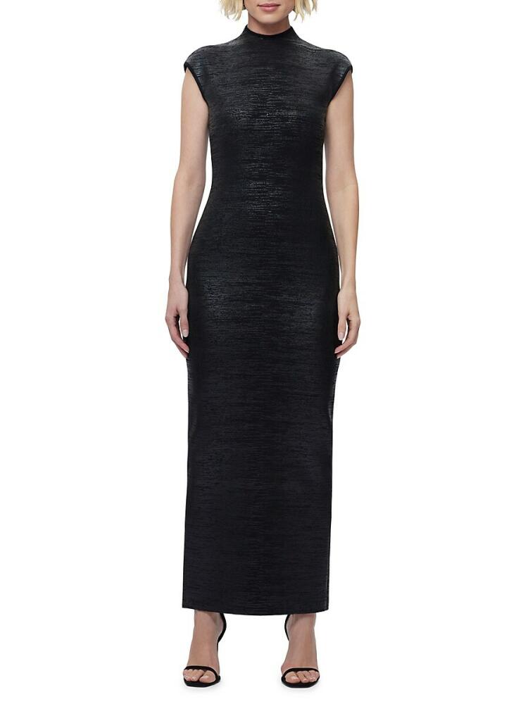 Hervé Léger Women's Foil Maxi Bodycon Dress - Black Cover