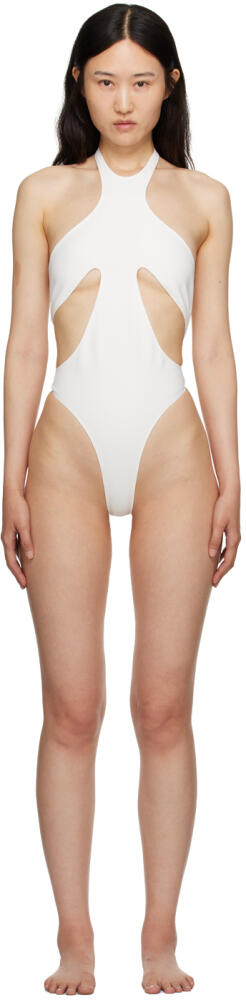 Mugler White Cutout Swimsuit Cover