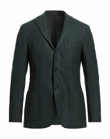 Cc Collection Corneliani Man Blazer Dark green Virgin Wool, Polyester, Elastane Cover