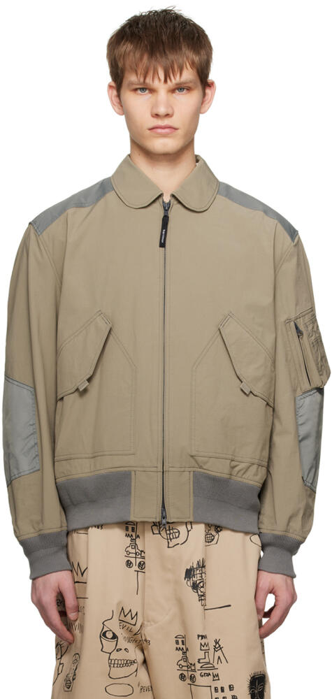 Junya Watanabe Beige Karrimor Edition Paneled Bomber Jacket Cover