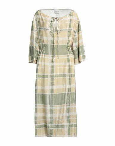 Ballantyne Woman Midi dress Light green Rayon, Linen, Cotton Cover