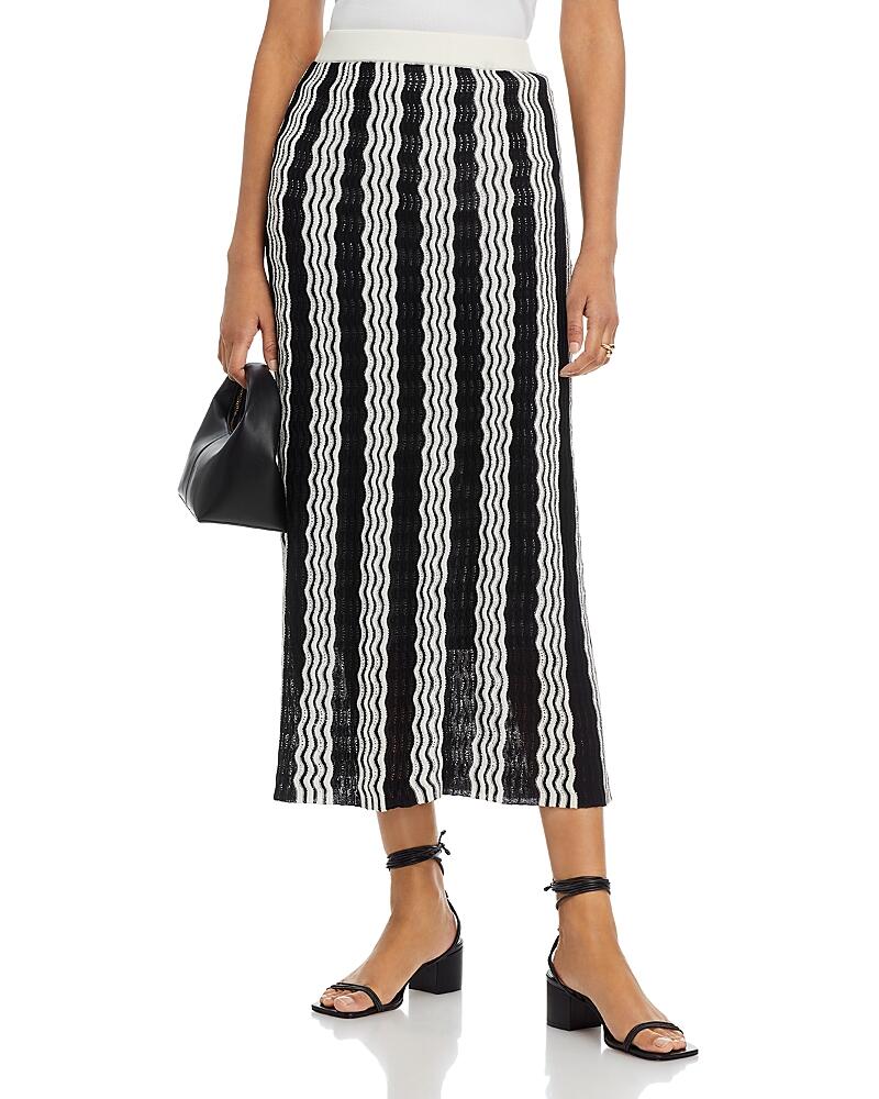 Misook Pointelle Intarsia Knit Midi Skirt Cover