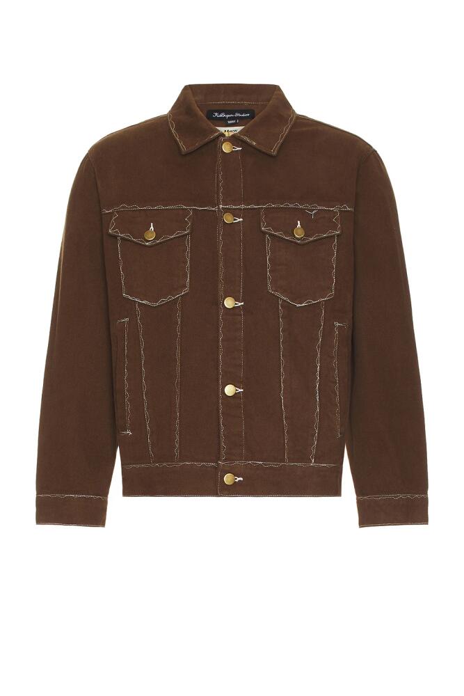 KidSuper Messy Stitched Work Jacket in Brown Cover