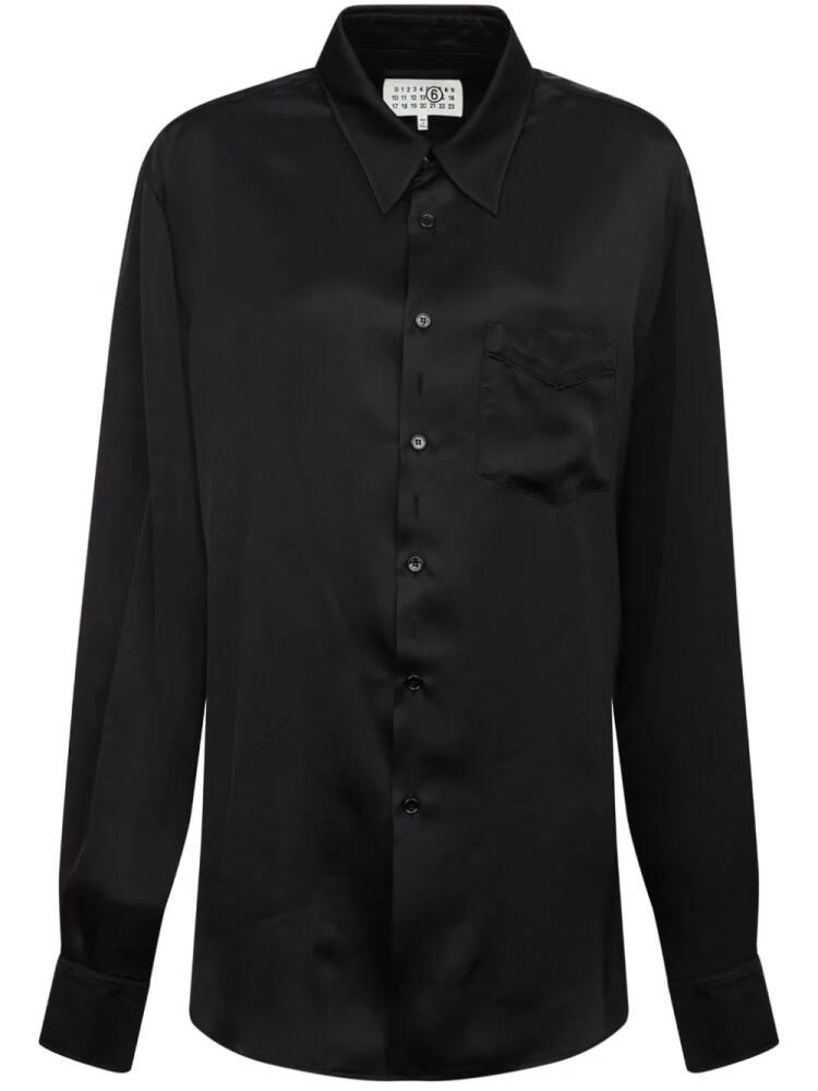 MM6 Maison Margiela Lining Look two-way slit-back shirt - Black Cover