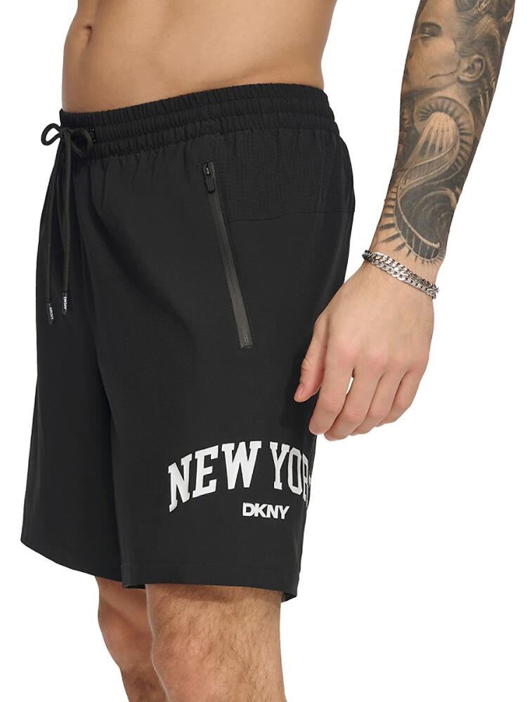 DKNY Men's New York Arch Logo Swim Shorts - Black Cover