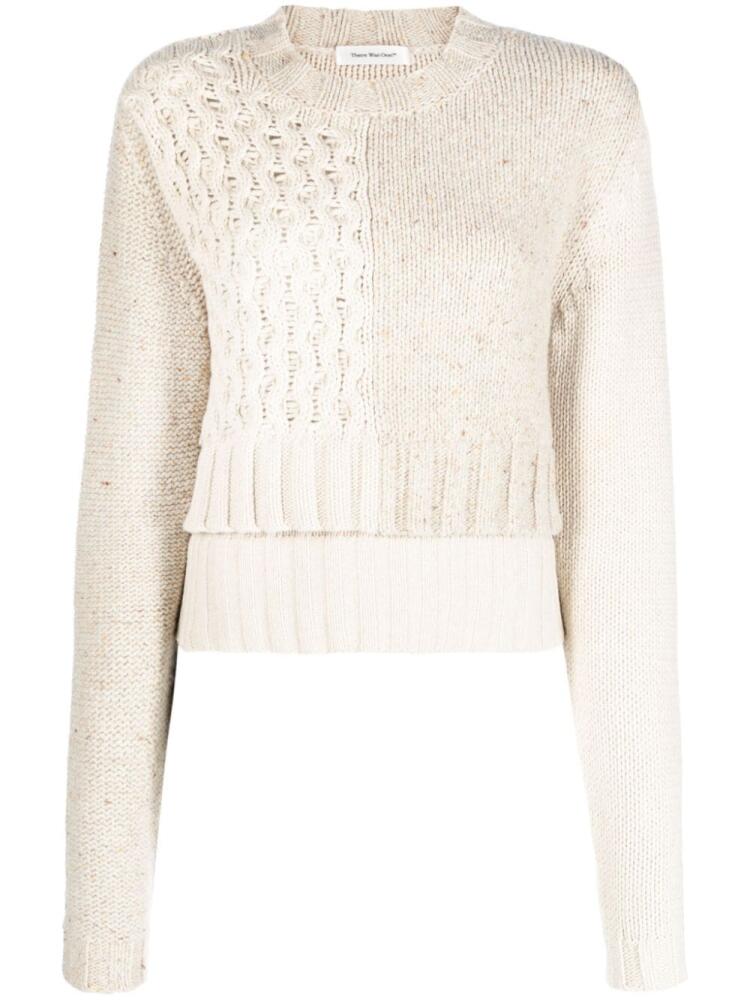 There Was One patchwork-knit layered jumper - Neutrals Cover