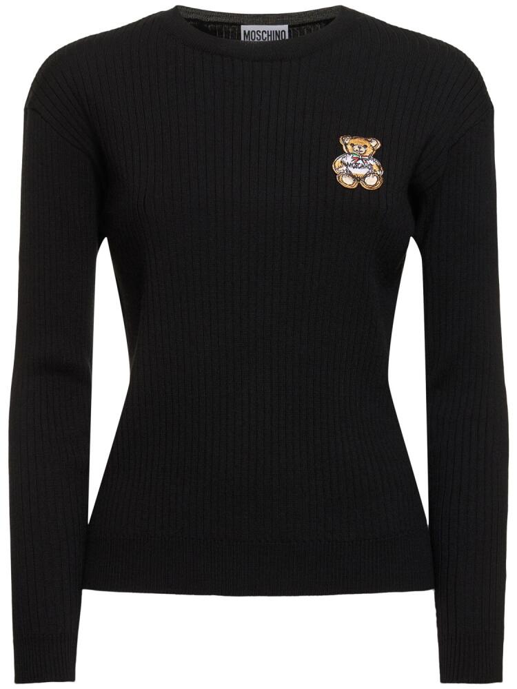 MOSCHINO Wool Ribbed Knit Sweater Cover