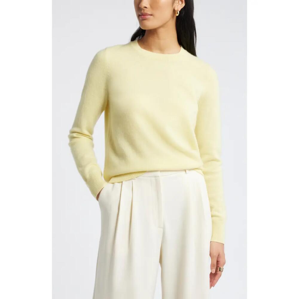 Nordstrom Crewneck Cashmere Sweater in Yellow Meringue Cover