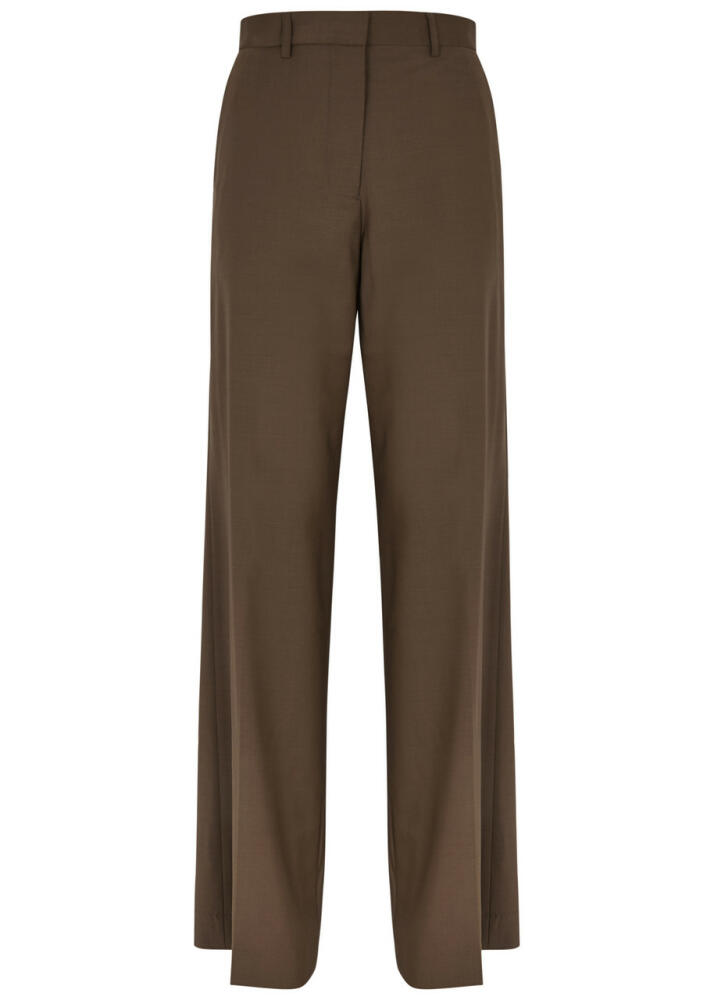 Matteau Wide-leg Wool-blend Trousers - Brown Cover