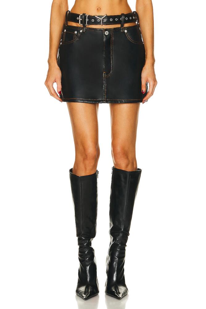 Y/Project Belt Leather Mini Skirt in Black Cover