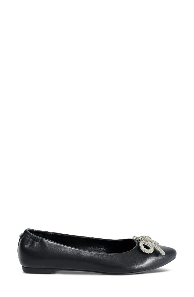 Yosi Samra Vivienne Pointed Toe Flat in Black Nappa Cover