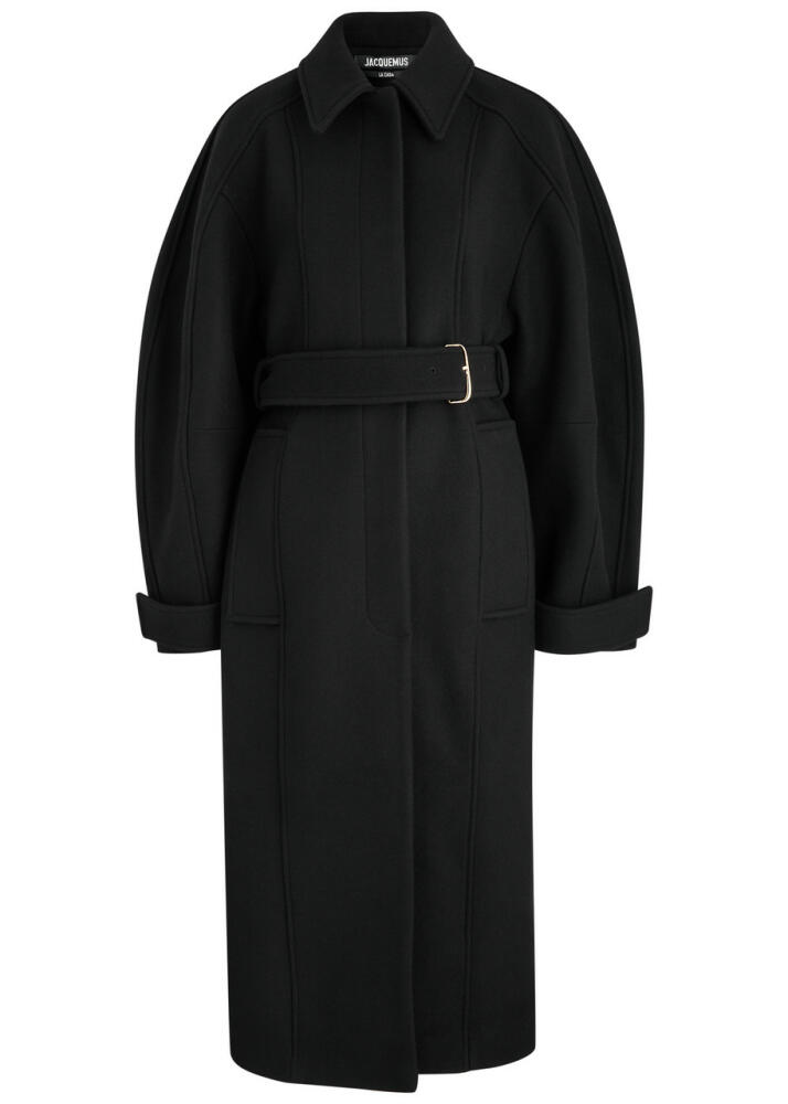 Jacquemus Le Manteau Bari Belted Wool Coat - Black Cover