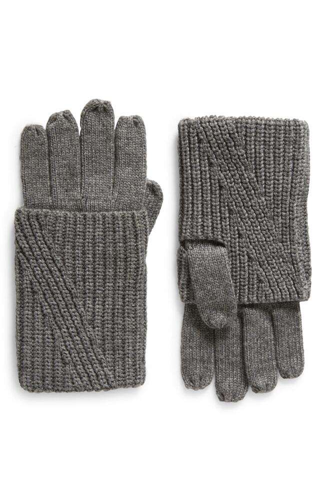 AllSaints Traveling Foldable Cuff Knit Gloves in Grey Marl Cover