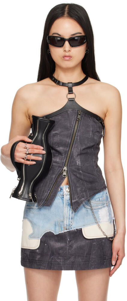 Andersson Bell Black Bustier Denim Camisole Cover