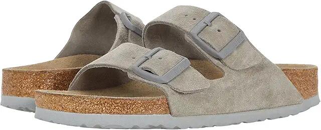 Birkenstock Arizona Soft Footbed - Suede (Unisex) (Stone Coin Suede) Sandals Cover