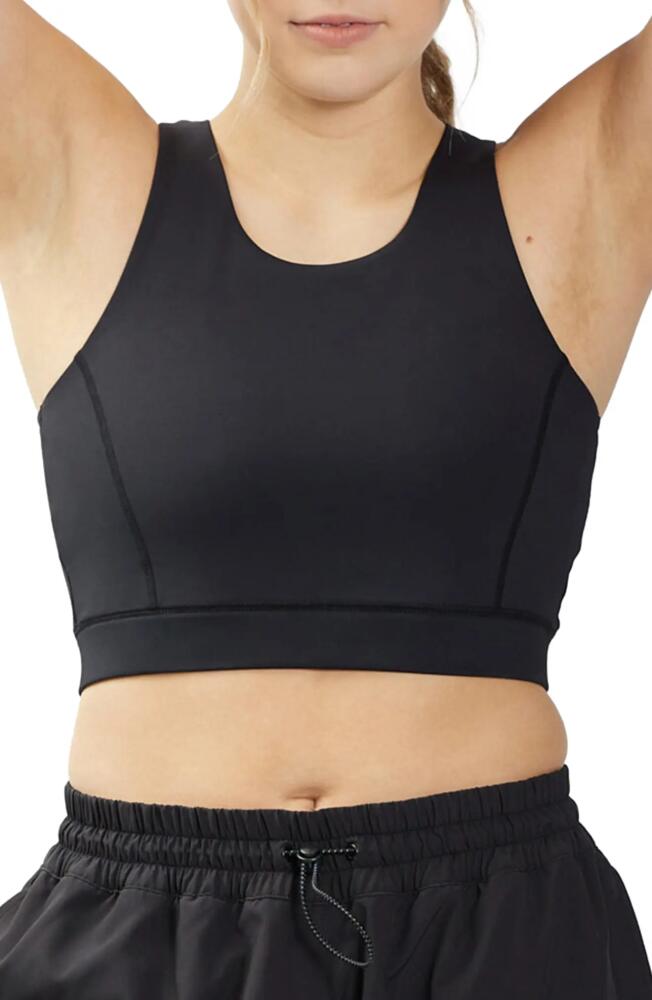 TomboyX Cutout Racerback Sports Bra with Hidden Pocket in Black Cover