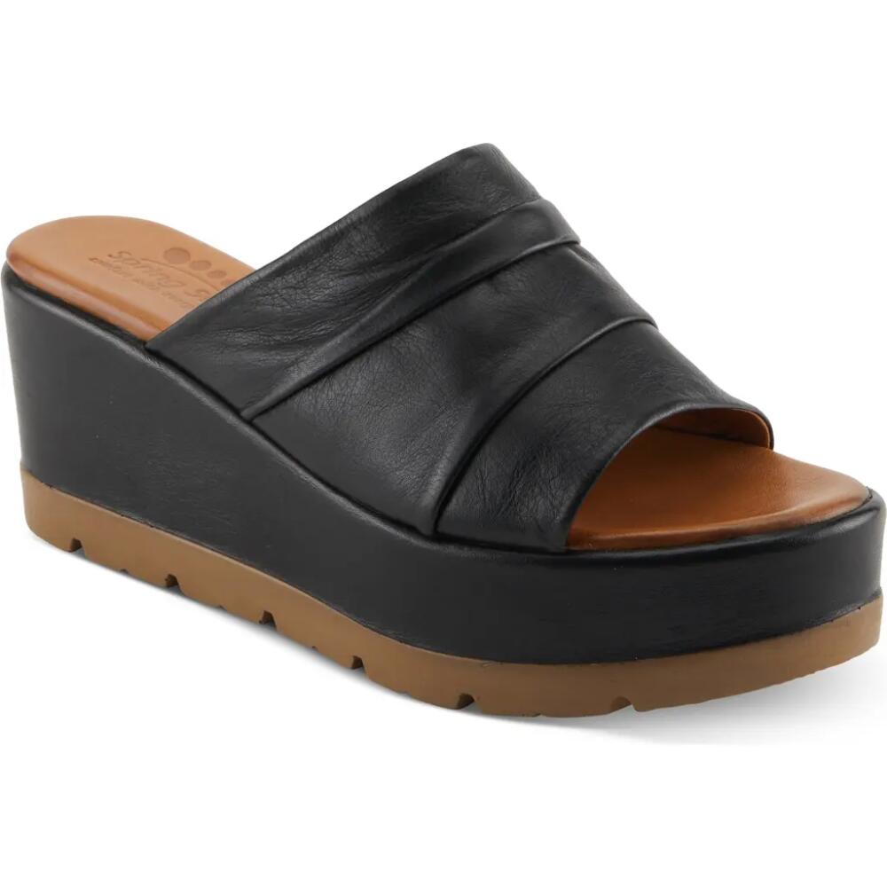 Spring Step Allerton Platform Wedge Slide Sandal in Black Cover