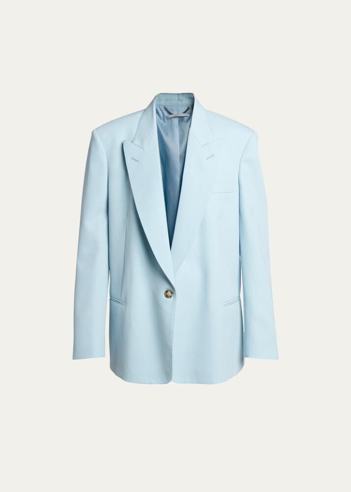 Stella McCartney One-Button Oversized Wool Blazer Cover