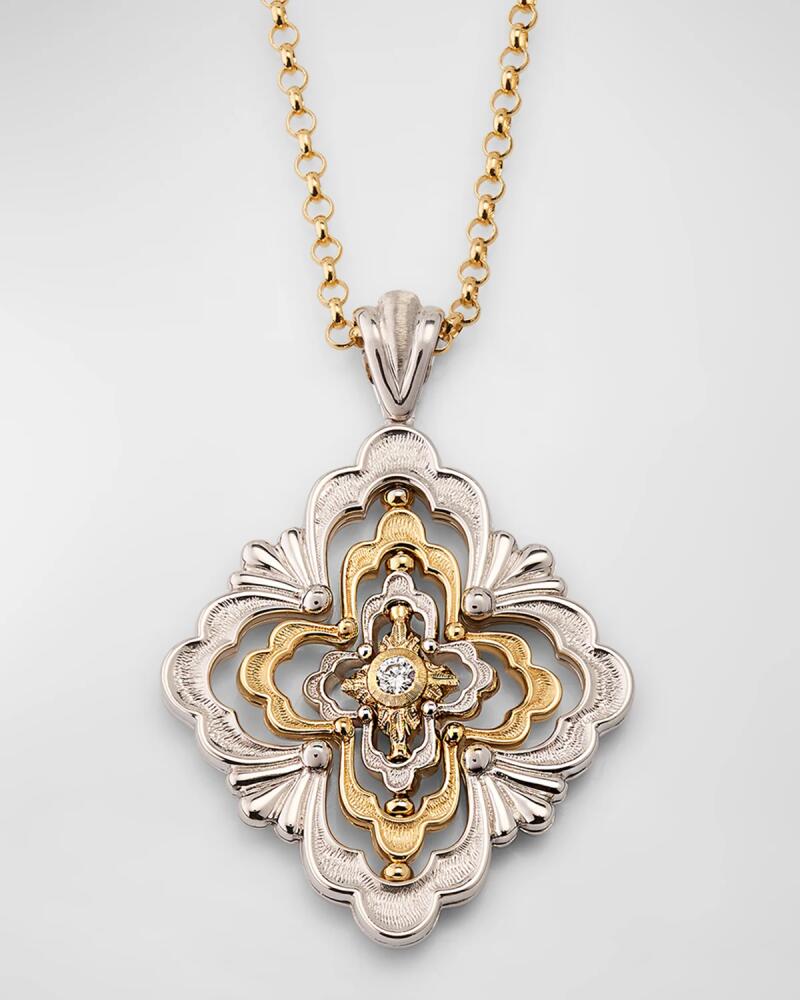 Buccellati Iconica Diamond 18K White Gold and Yellow Gold Pendant Necklace Cover