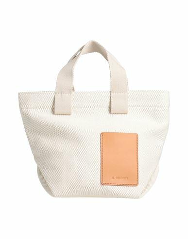 Il Bisonte Woman Handbag Ivory Textile fibers, Leather Cover