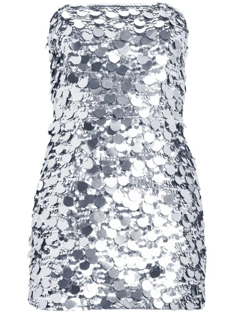 Retrofete Nolia sequin-embellished strapless mini dress - Silver Cover