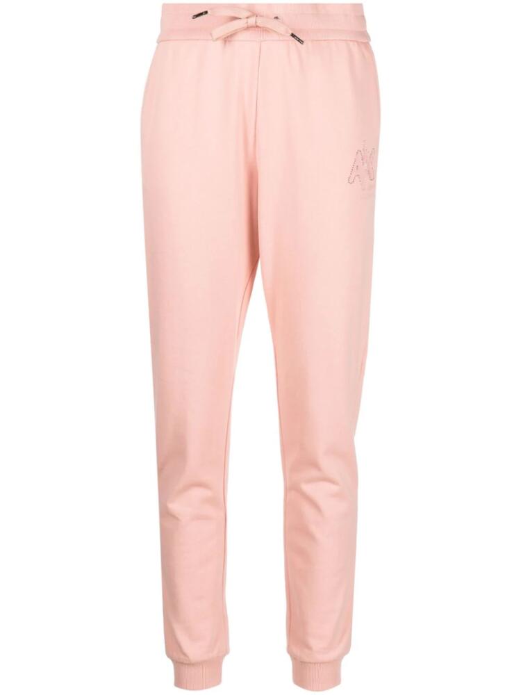 Armani Exchange logo-embellishment cotton track pants - Pink Cover