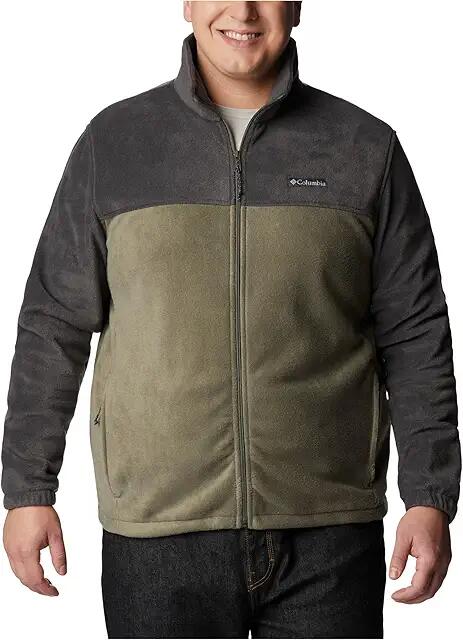 Columbia Big Tall Steens Mountain Full Zip 2.0 Jacket (Shark/Stone Green) Men's Coat Cover