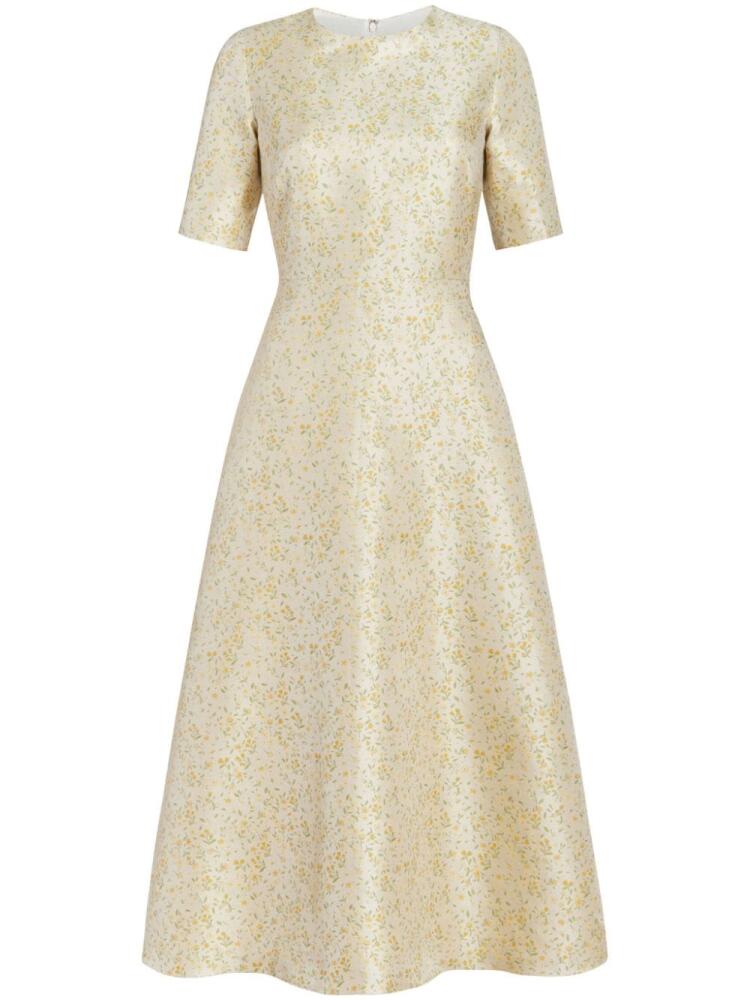 Markarian Mae floral-brocade midi dress - Neutrals Cover