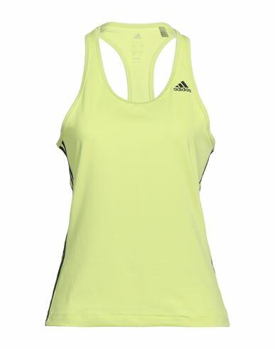 Adidas Woman Tank top Acid green Polyester, Elastane Cover