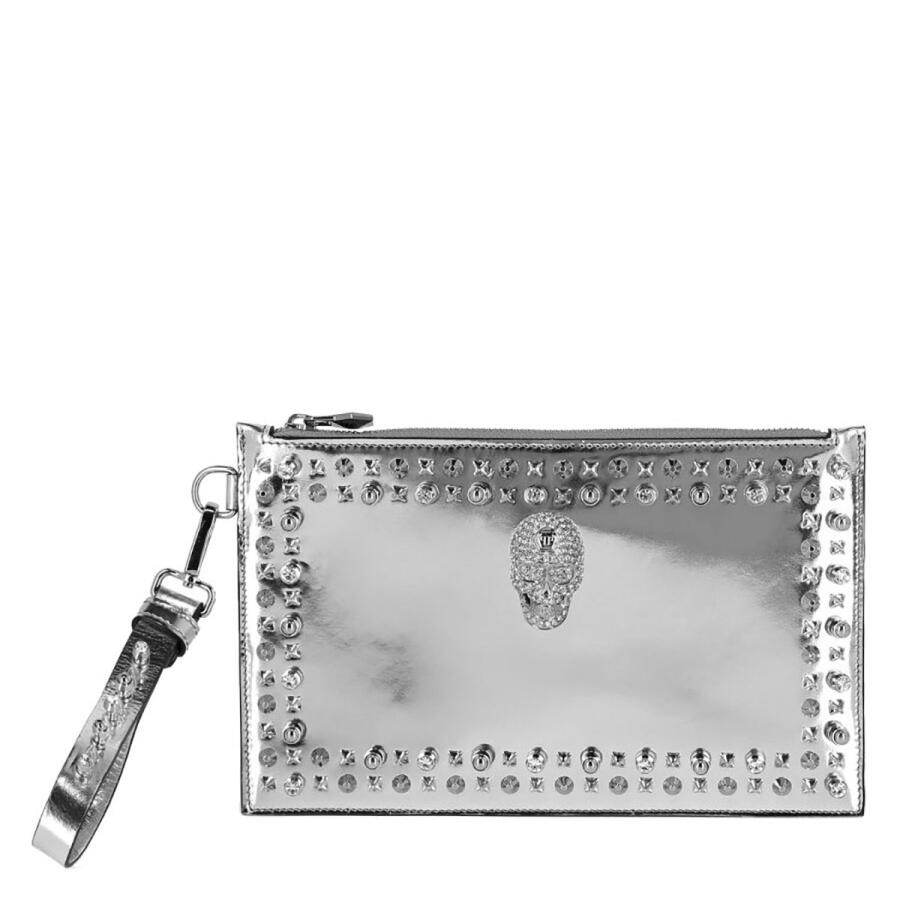 Philipp Plein Skull Crystal Studded Clutch Cover