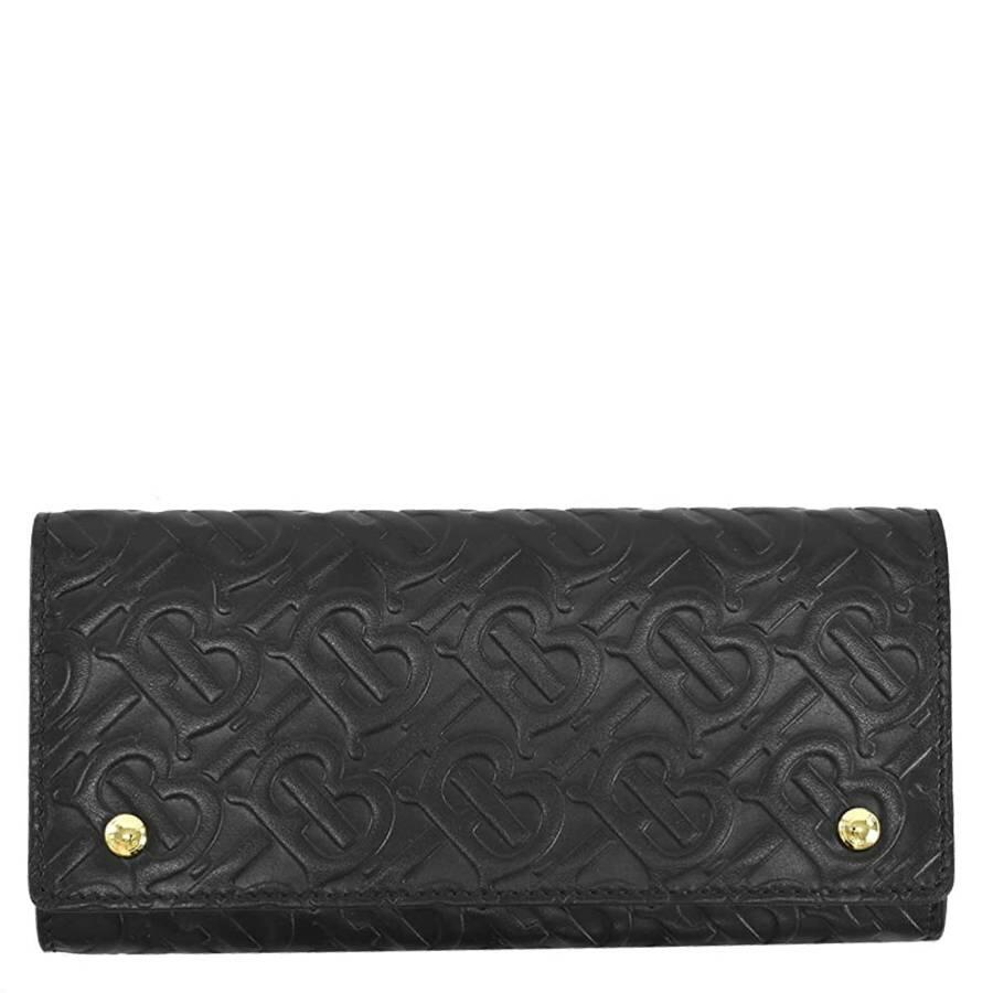 Burberry Black Monogram Leather Continental Wallet Cover