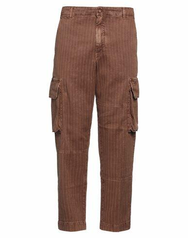 Hand Picked Man Pants Brown Linen, Cotton, Polyester, Elastane Cover