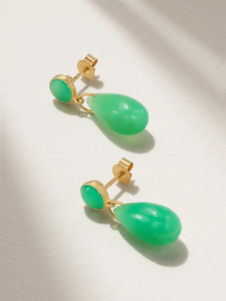 Pippa Small - 18-karat Gold Chrysoprase Earrings - Green Cover