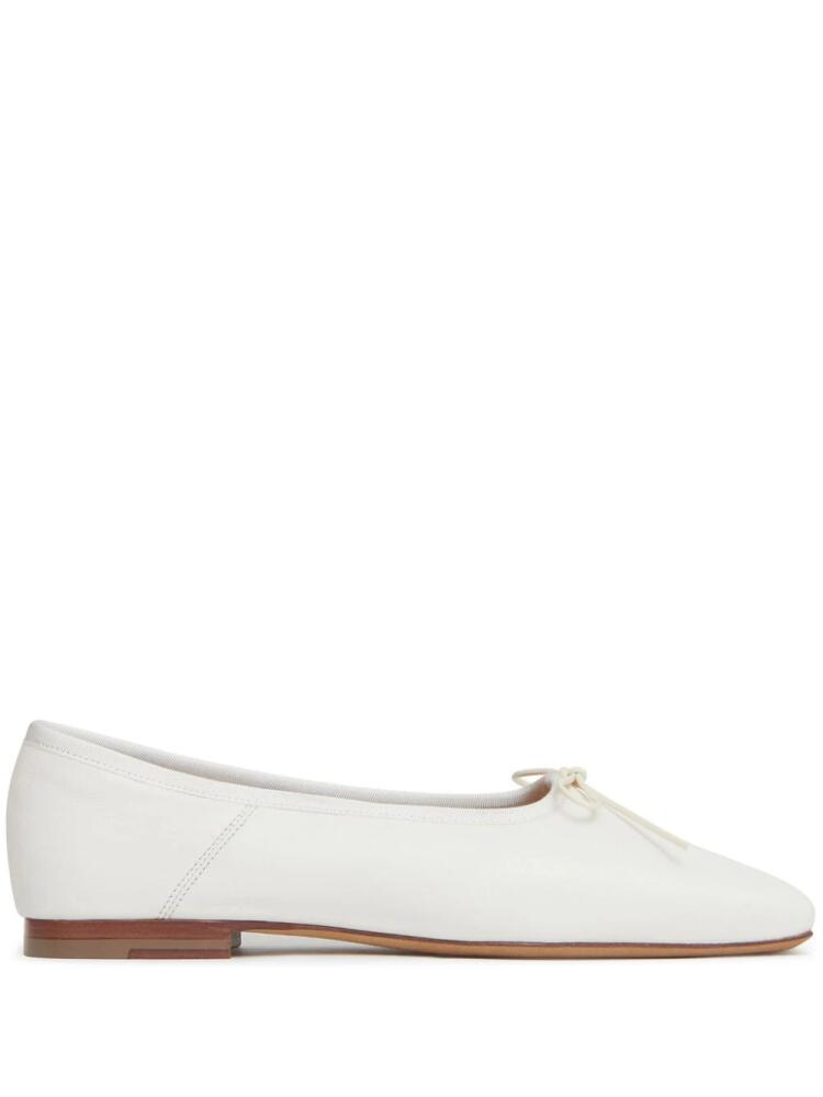 Mansur Gavriel Bianca square-toe leather ballerinas - White Cover