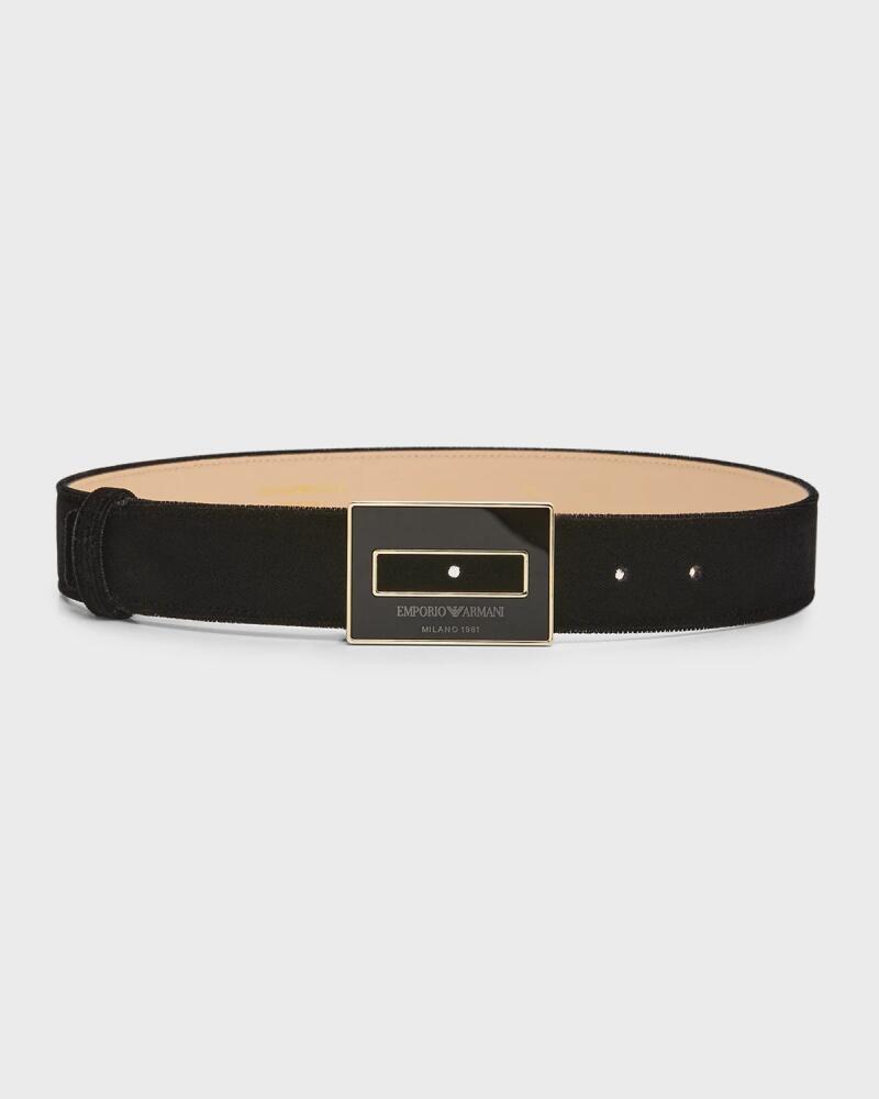 Emporio Armani Logo-Buckle Leather Belt Cover