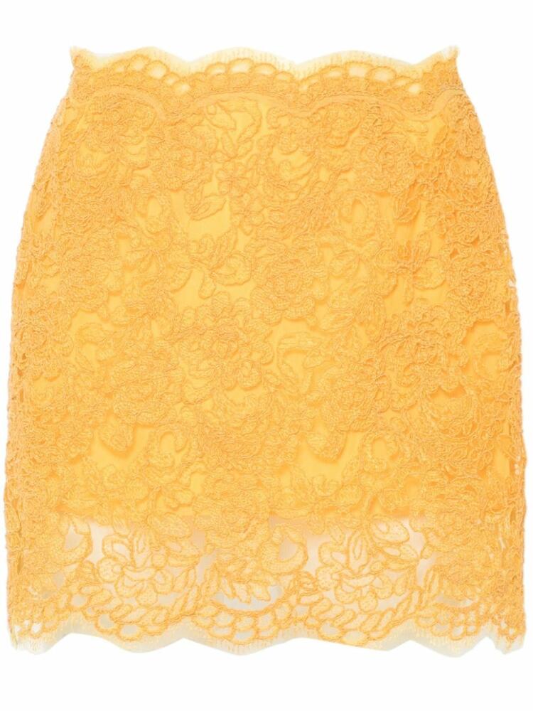 Ermanno Scervino corded-lace mini skirt - Yellow Cover