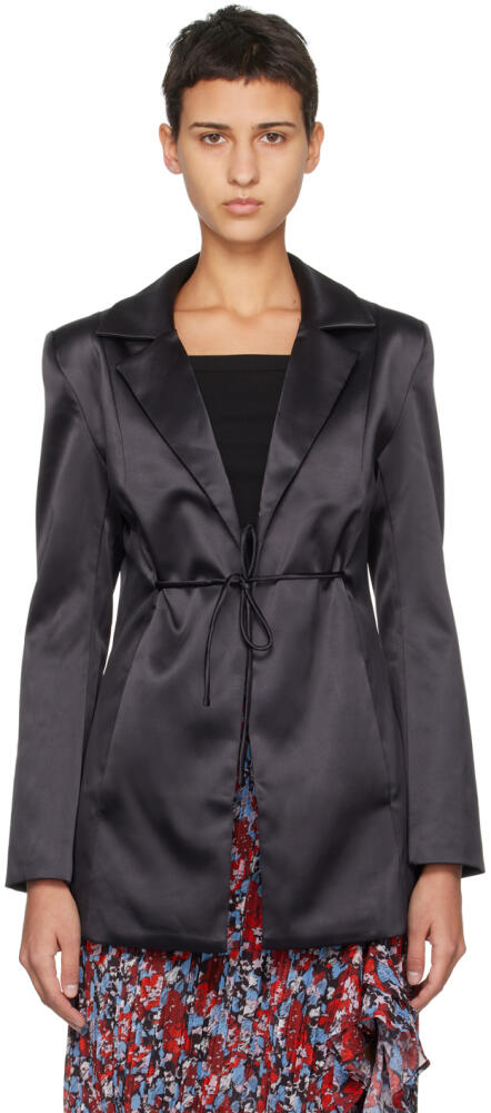 GANNI Black Tiestring Blazer Cover