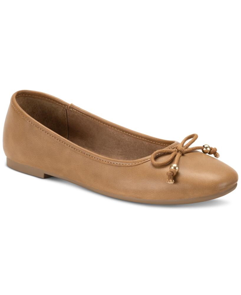 Style & Co Women's Monaee Bow Slip-On Ballet Flats, Created for Macy's - Medium Tan Cover