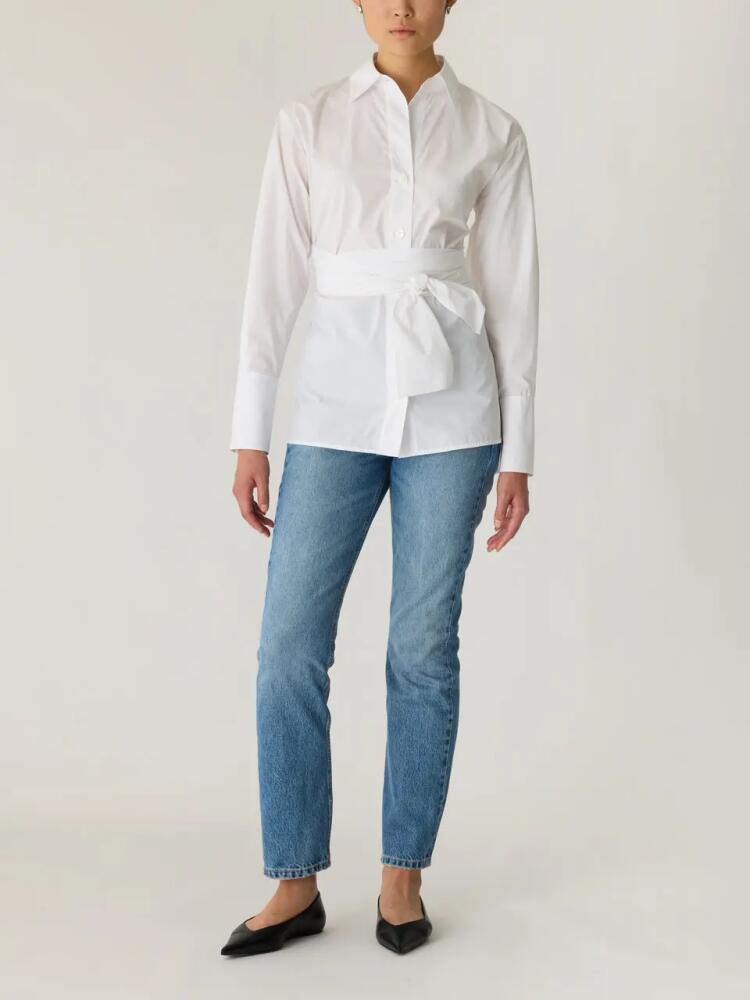 Rebecca Taylor Poplin Wrap Blouse in Milk Cover